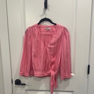 Madewell Pink Wrap Blouse